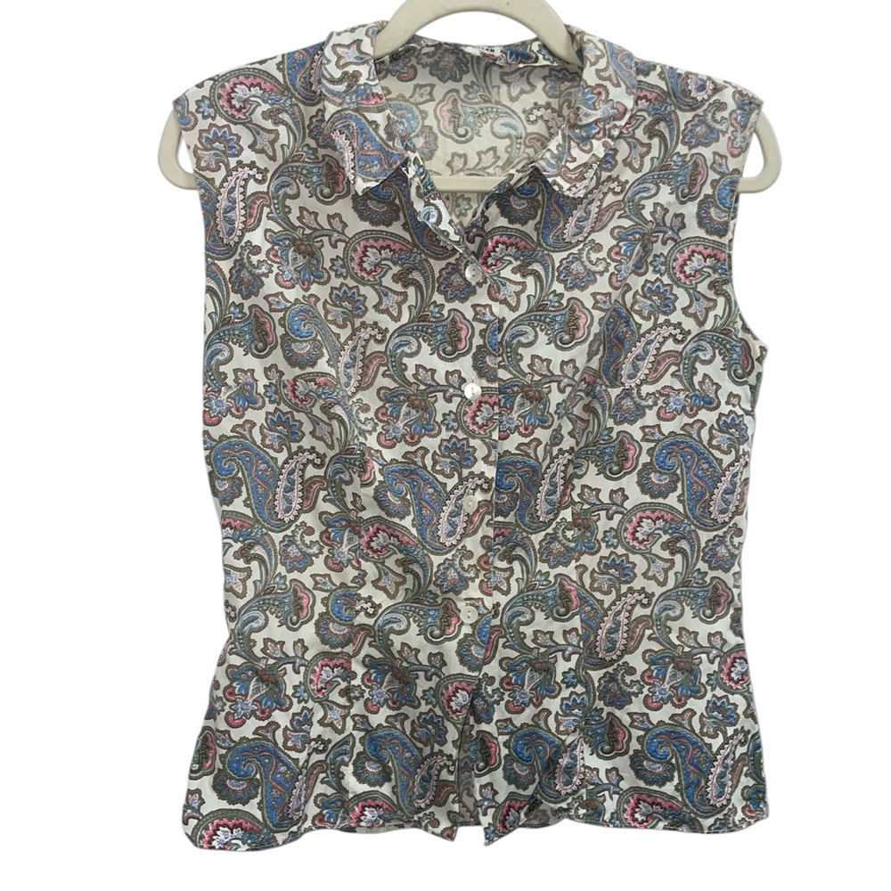 Vintage McMullen Paisley Button Up Blouse Western Womens S